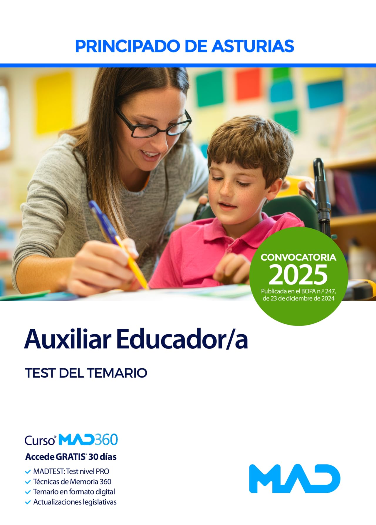 Libro: Auxiliar Educador/a de la Administración del Principado de Asturias. Test del temario