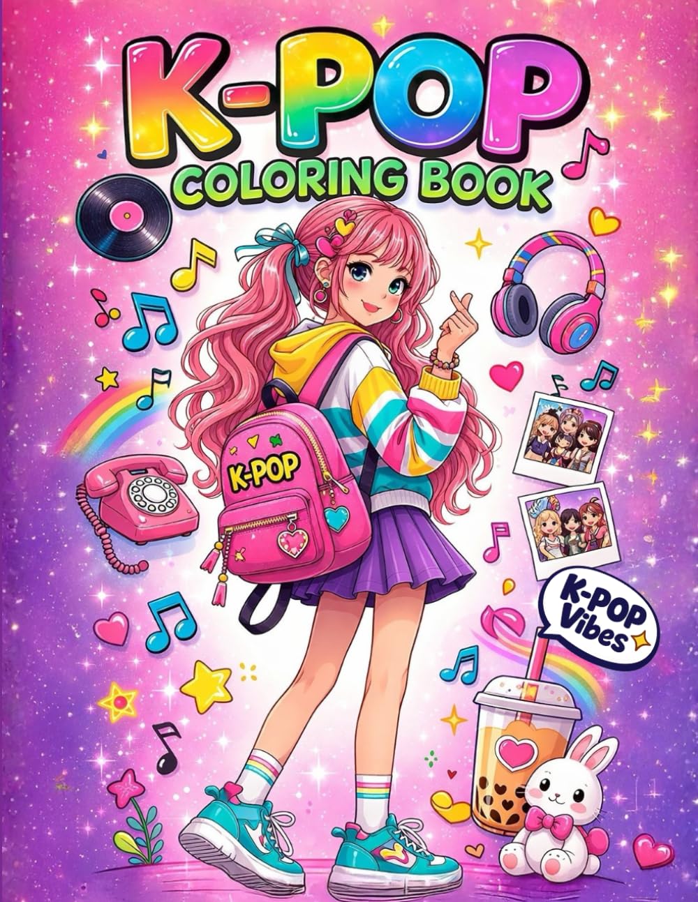 Libro: K-Pop Coloring Book: Cute K pop Chibi Kawaii Idol Coloring Pages with Adorable Anime Style Designs for Kids, Teen and Tween Girls Who Love Kpop