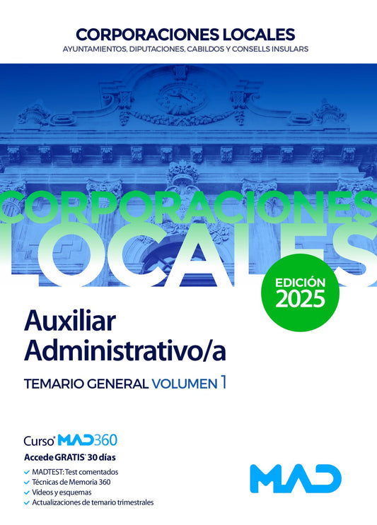 025 T1 AUXILIAR ADMINISTRATIVO ;A CORPORACIONES LOCALES