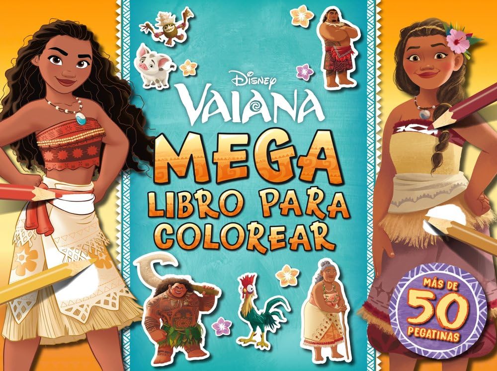 Vaiana. Megalibro para colorear: Con pegatinas (Disney. Vaiana)
