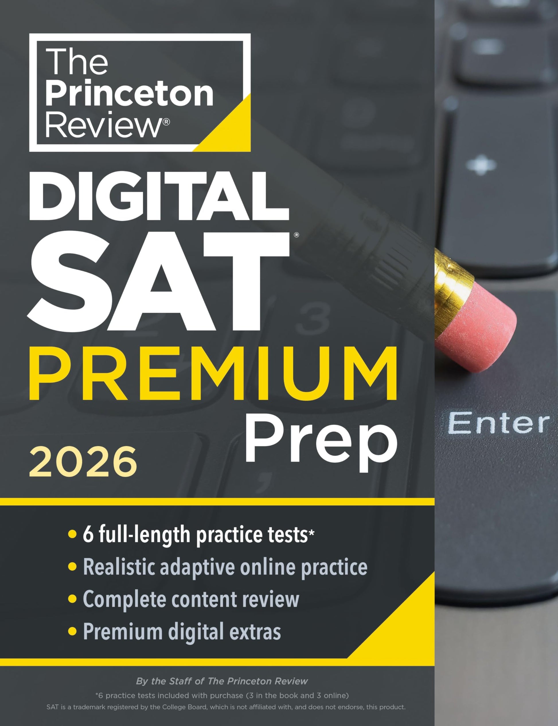 Libro: Princeton Review Digital SAT Premium Prep, 2026: 6 Full-Length Practice Tests (3 in Book + 3 Adaptive Tests Online) + Online Flashcards + Review & Tools (2026) (College Test Preparation)