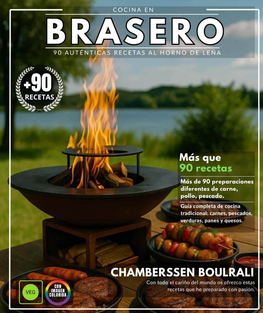 Libro: Cocina en brasero: 90 Recetas Auténticas al Horno de Leña - Guía Completa de Cocina Tradicional: Carnes, Pescados, Verduras, Panes y Quesos.