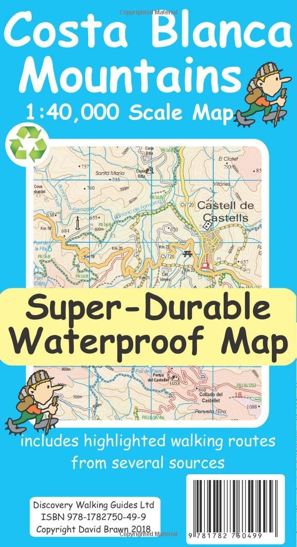 Libro: Costa Blanca Mountains Tour & Trail Super-Durable Map
