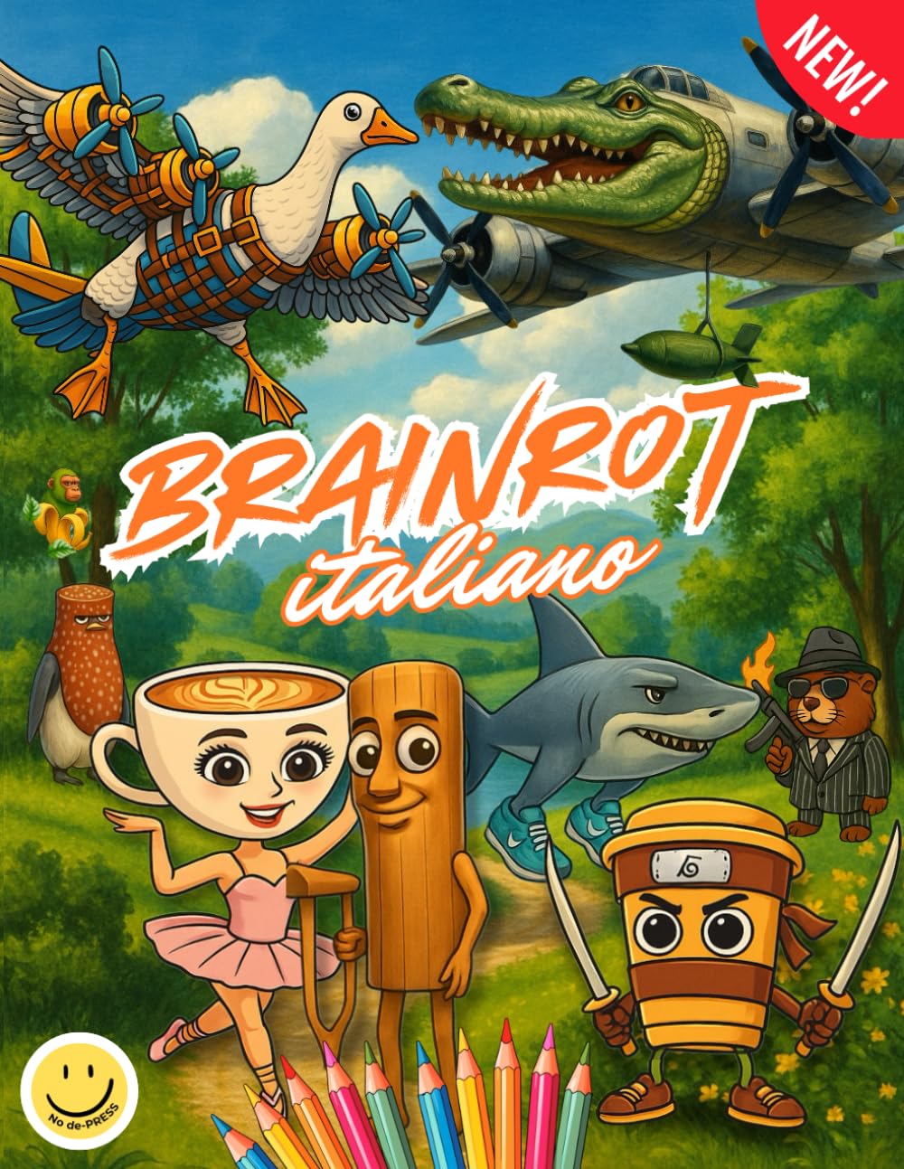 Libro: BRAINROT ITALIANO: El libro de colorear NONSENSE sobre la historia del Universo Brainrot (Spanish Edition)