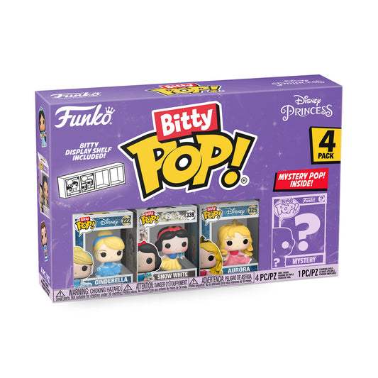 Funko Bitty Pop Disney Princesses - Cinderella, Snow White, Aurora and A Surprise Mystery Mini Figura - 0.9 Pulgadas () Coleccionable - Stackable Display Shelf Included