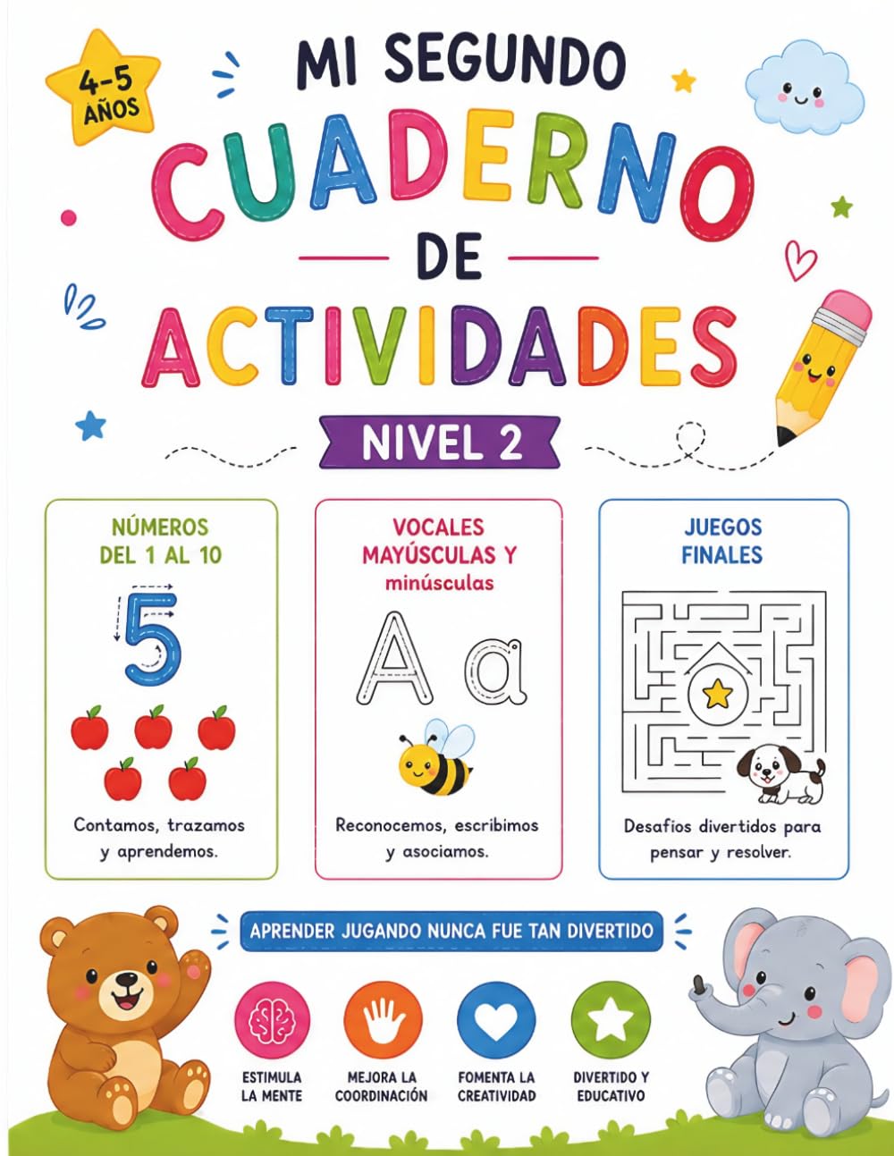 Libro: Actividades Educativas 4-5 Años: Aprender Jugando con Números, Vocales, Lógica y Juegos Divertidos (Monett Stories) (Spanish Edition)