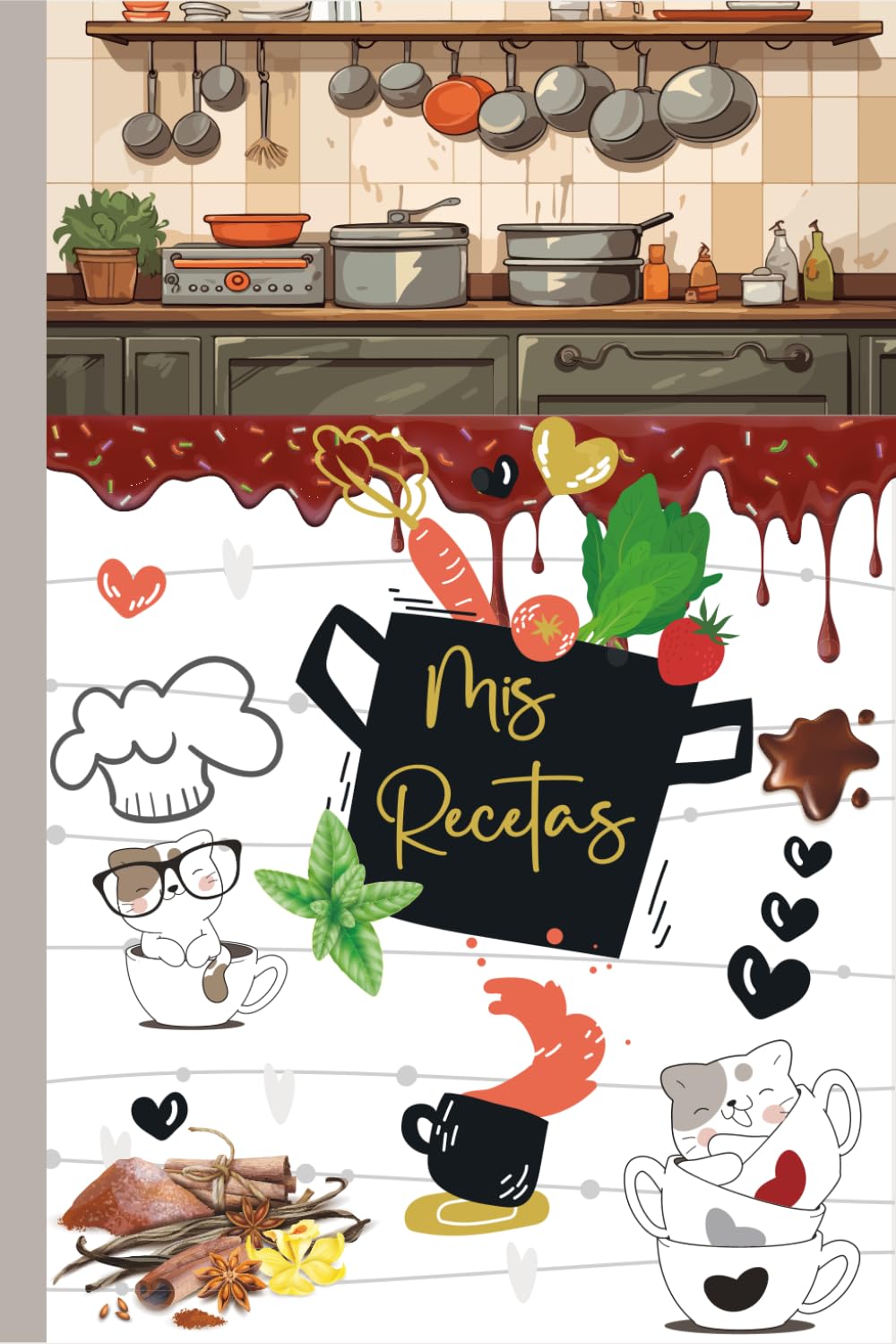 Libro: Mis Recetas: Recetario de cocina en blanco para escribir - Cuaderno para 100 Recetas / Formato A5 - 110 páginas. (02)
