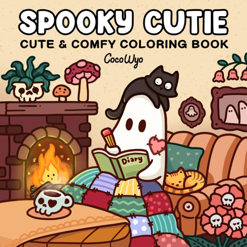 Libro: Spooky Cutie: Coloring Book for Adults and Teens Featuring Adorable Creepy Creatures in Cozy Hygge Moments for Relaxation