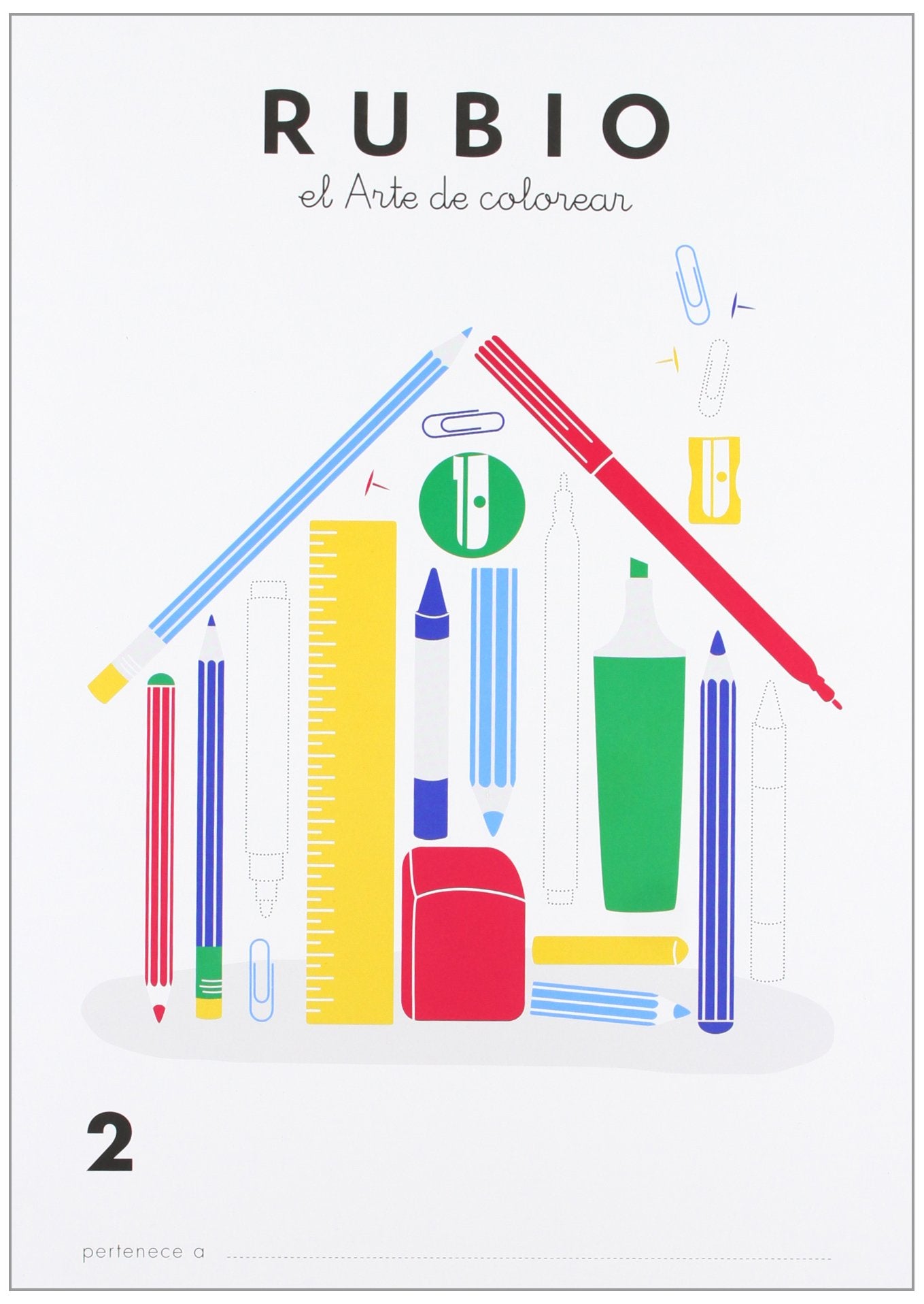 Libro: 2 colorear RUBIO | Cuaderno con dibujos para colorear