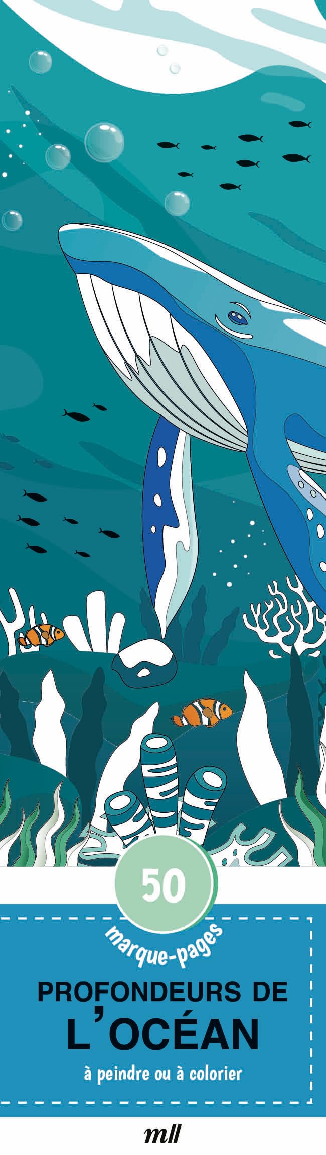 Libro: Profondeurs de l'océan: 50 marque-pages à peindre ou à colorier