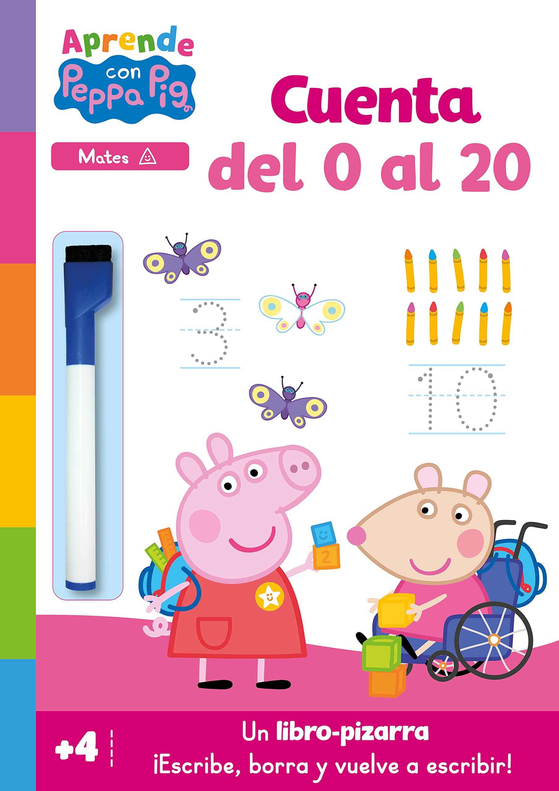 Libro: Peppa Pig. Primeros aprendizajes - Aprendo con Peppa Pig. Cuenta del 0 al 20 (Libro-pizarra): ¡Escribe, borra y vuelve a escribir!
