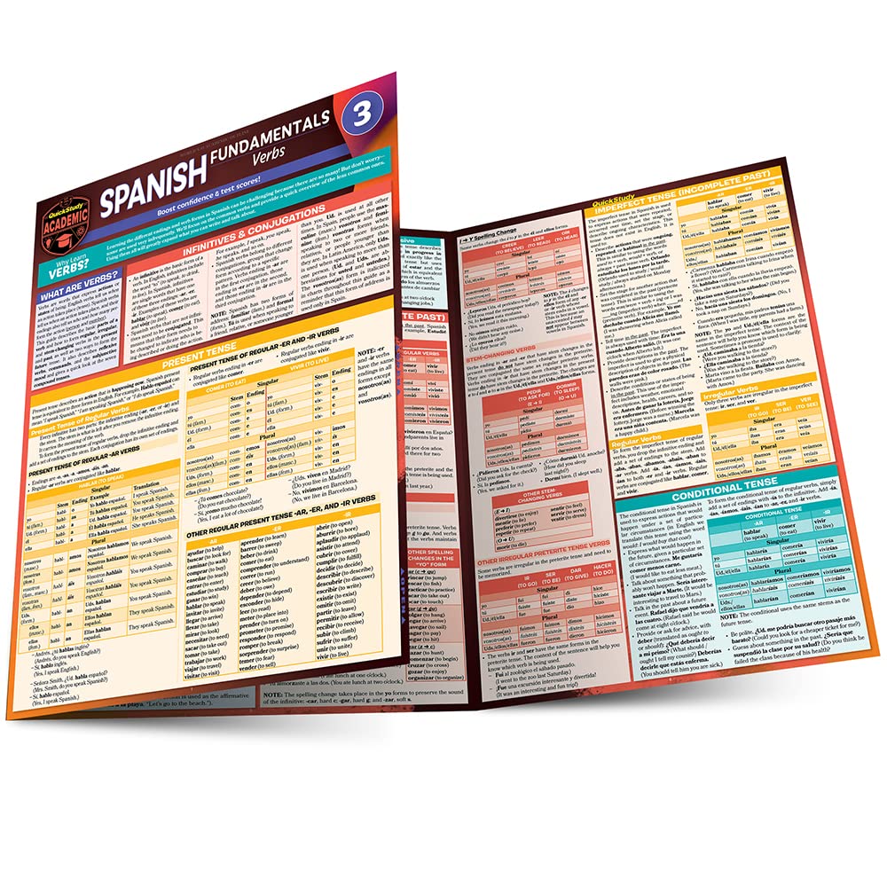 Libro: Spanish Fundamentals 3 - Verbs: a QuickStudy Laminated Reference Guide