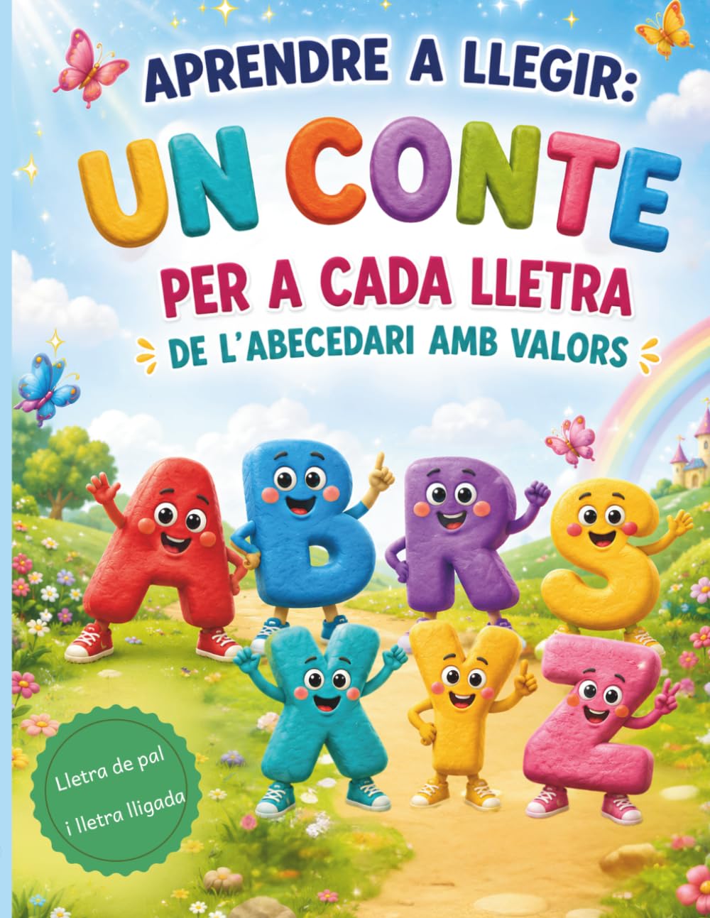 Libro: Aprendre a Llegir: Un conte per a cada lletra de l'abecedari amb valors.: Contes en lletra de Pal i lletra Lligada. Perfecte per a nens i nenes de 5 a 7 anys. (Catalan Edition)