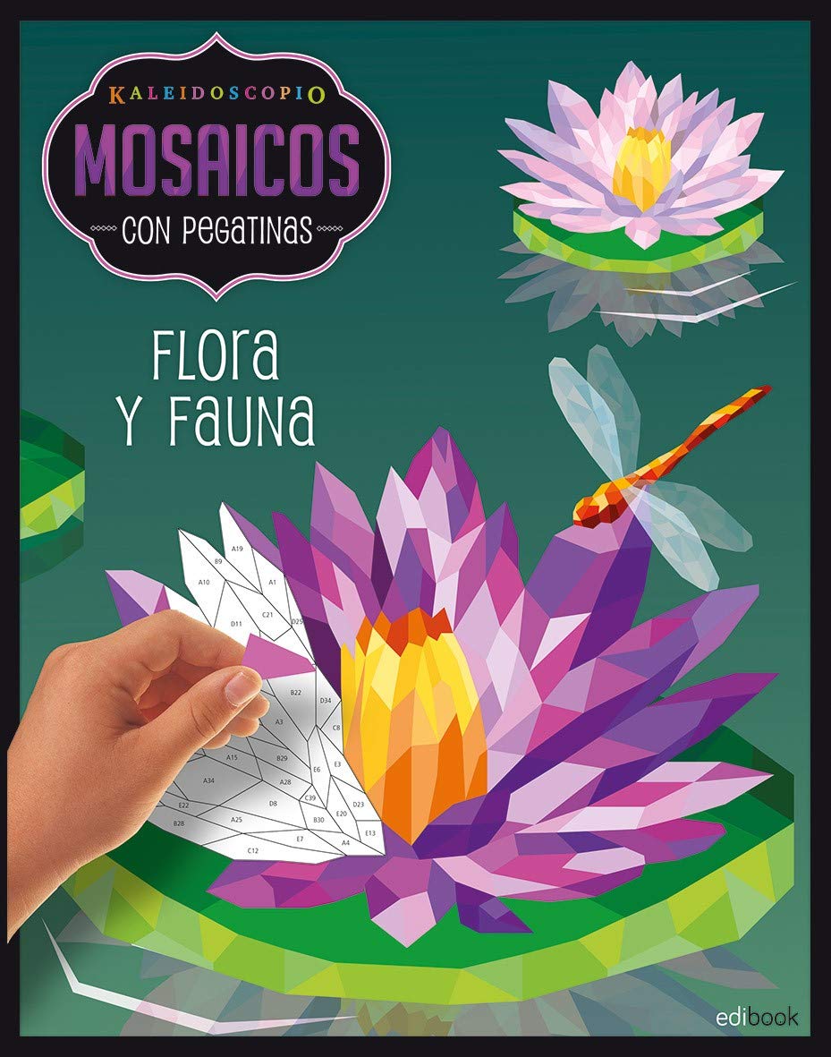 Libro: KALEIDOSCOPIO- MOSAICOS CON PEGATINAS ADULTOS- FLORA Y FAUNA