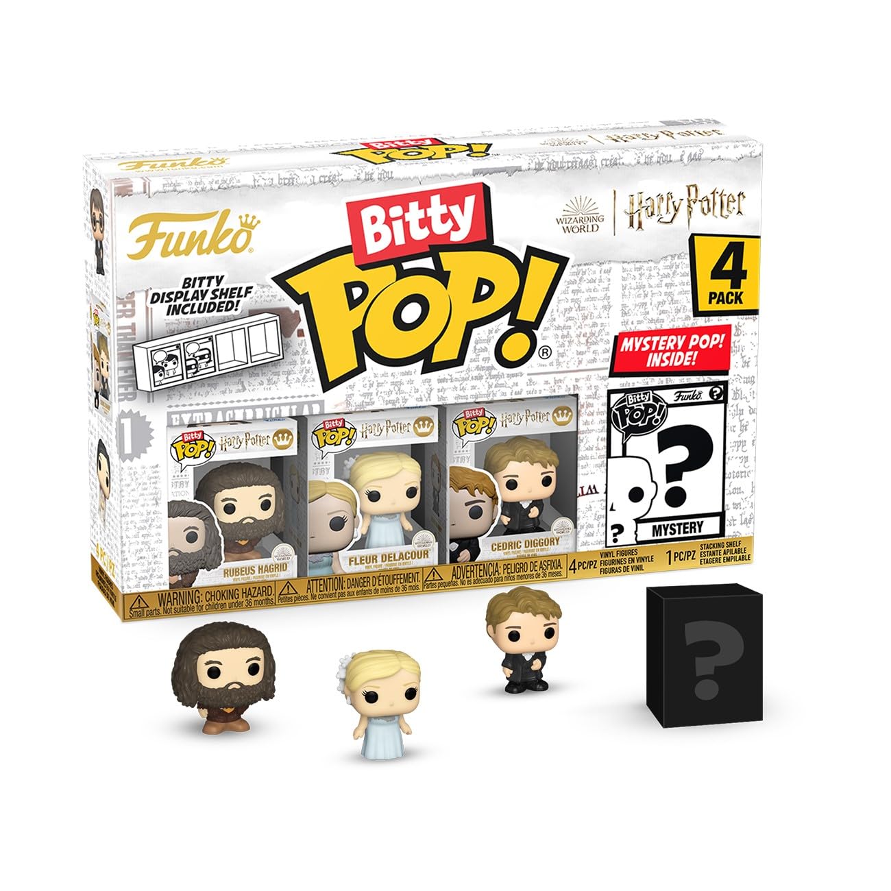 Funko Bitty POP HP GOF - Hagrid, 4-Pack and A Surprise Mystery Mini Figura - 0.9 Pulgadas () - Harry Potter Coleccionable - Stackable Display Shelf Included