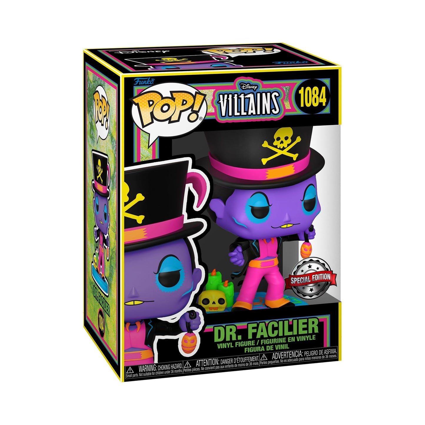 Funko Disney Villains Pop Dr. Facilier (Blacklight) Figura de Vinilo Hot Topic Exclusivo