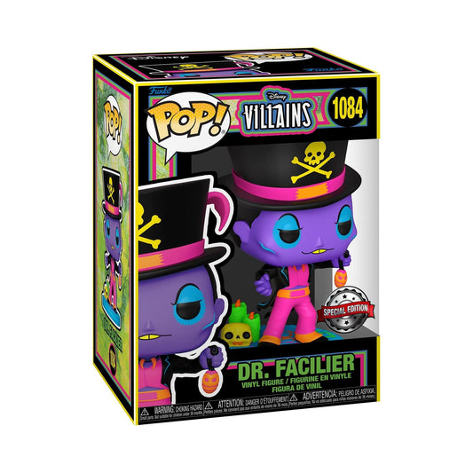 Funko Disney Villains Pop Dr. Facilier (Blacklight) Figura de Vinilo Hot Topic Exclusivo