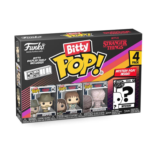 Funko Bitty Pop! Pack de 4: Netflix Stranger Things Hopper, Joyce, Demogorgon