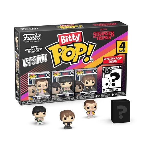 Funko Pop Bitty: Stranger Things - Eleven with Waffles, Mike, Jonathan, and Mystery Chase Figura - (Style May Vary) and A Surprise Mystery Mini Figura - 0.9 Pulgadas () Coleccionable