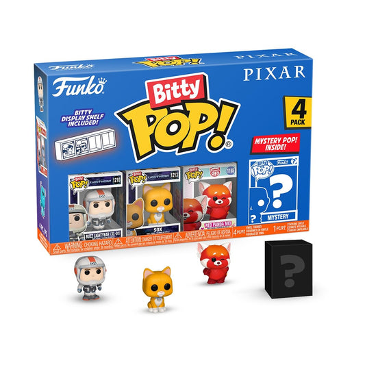 Funko Bitty Pop! Pack de 4: Disney Pixar - Buzz Lightyear, Sox, Red Panda Mei