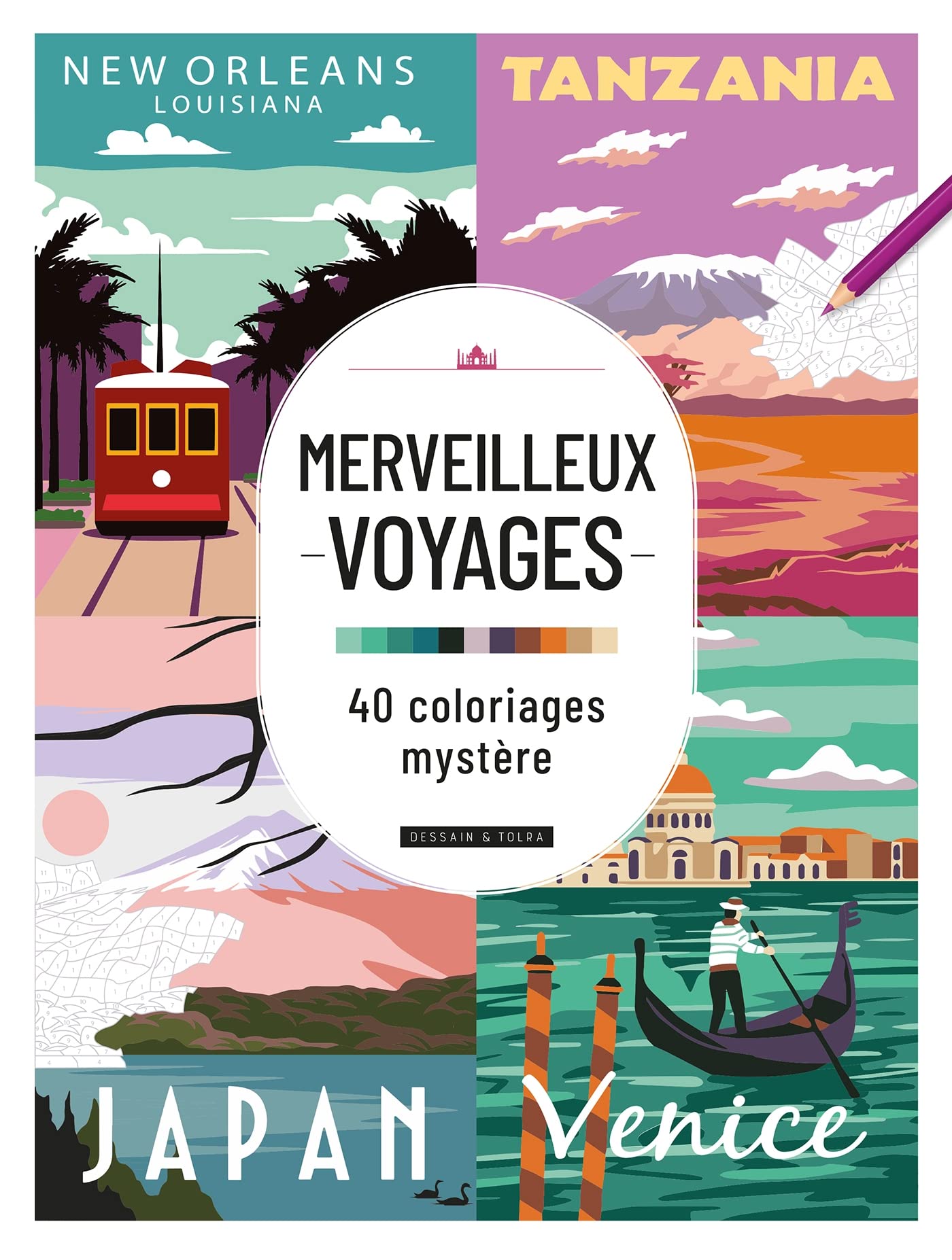 Libro: Merveilleux voyages: 40 coloriages mystère