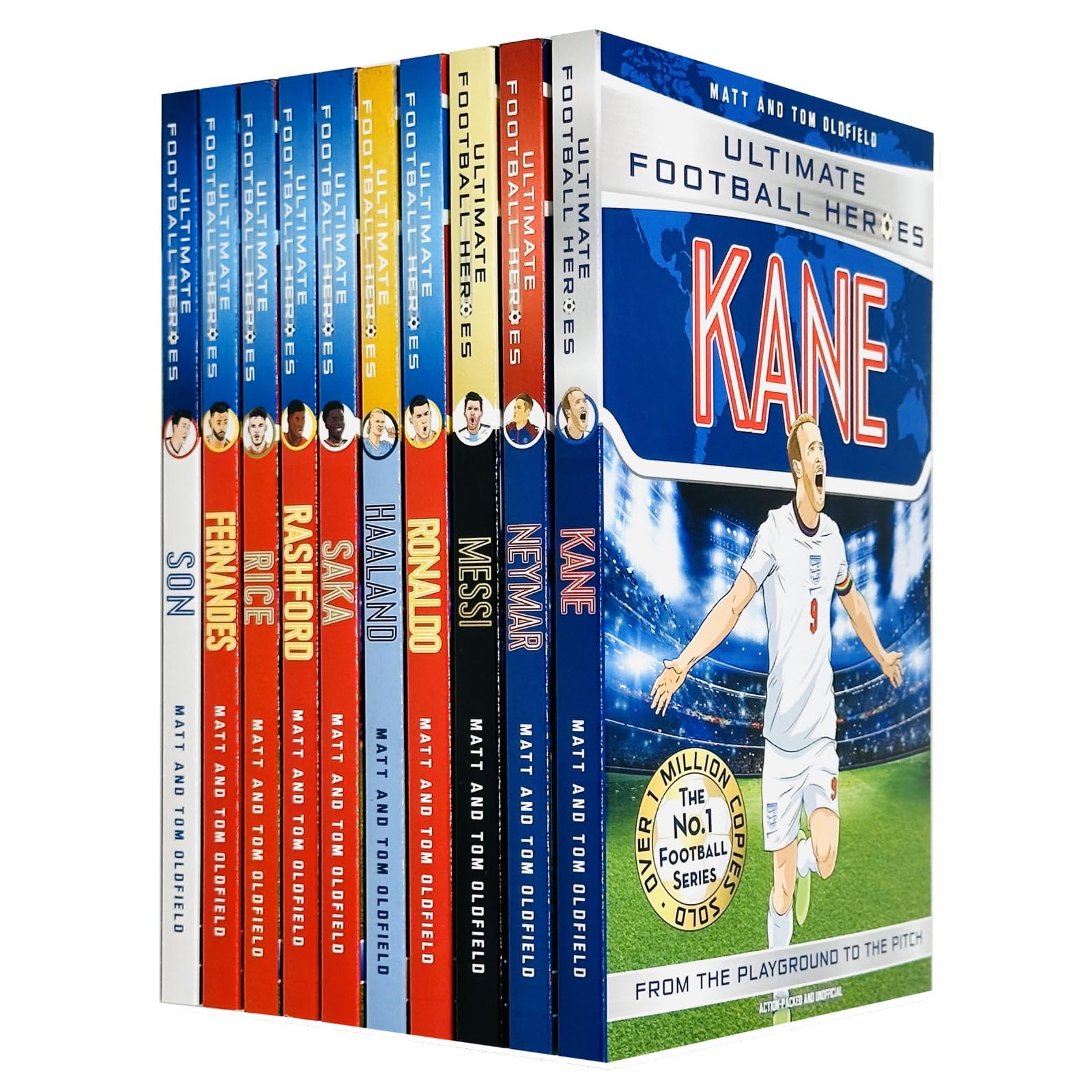 Libro: Ultimate Football Heroes Series 1 Collection 10 Books Set By Matt Oldfield, Tom Oldfield (Messi, Son , Neymar, Kane, Ronaldo, Fernandes, Rice, Rashford, Saka & Haaland)