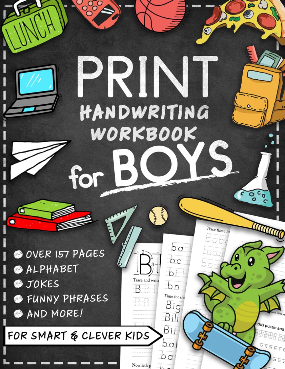 Libro: Print Handwriting Workbook for Kids with Jokes & Riddles for Boys: Trace Alphabet Letters and Penmanship Writing Improvement Practice Paper