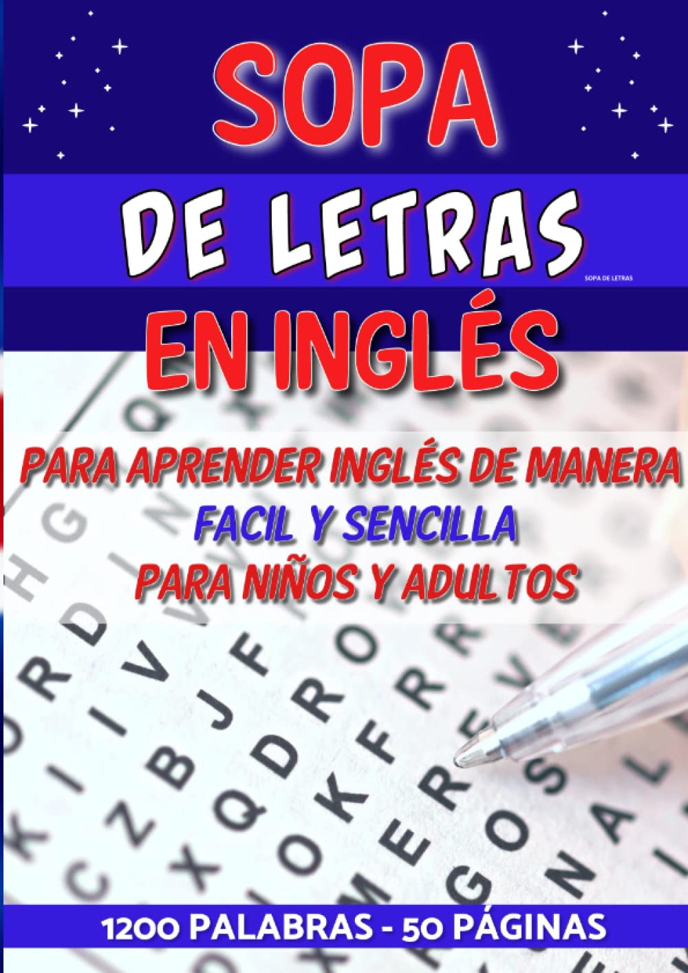 Libro: Sopa de letras: en Inglés para niños y adultos | Letra grande | Juegos para aprender Inglés de manera facil y sencilla (Spanish Edition)