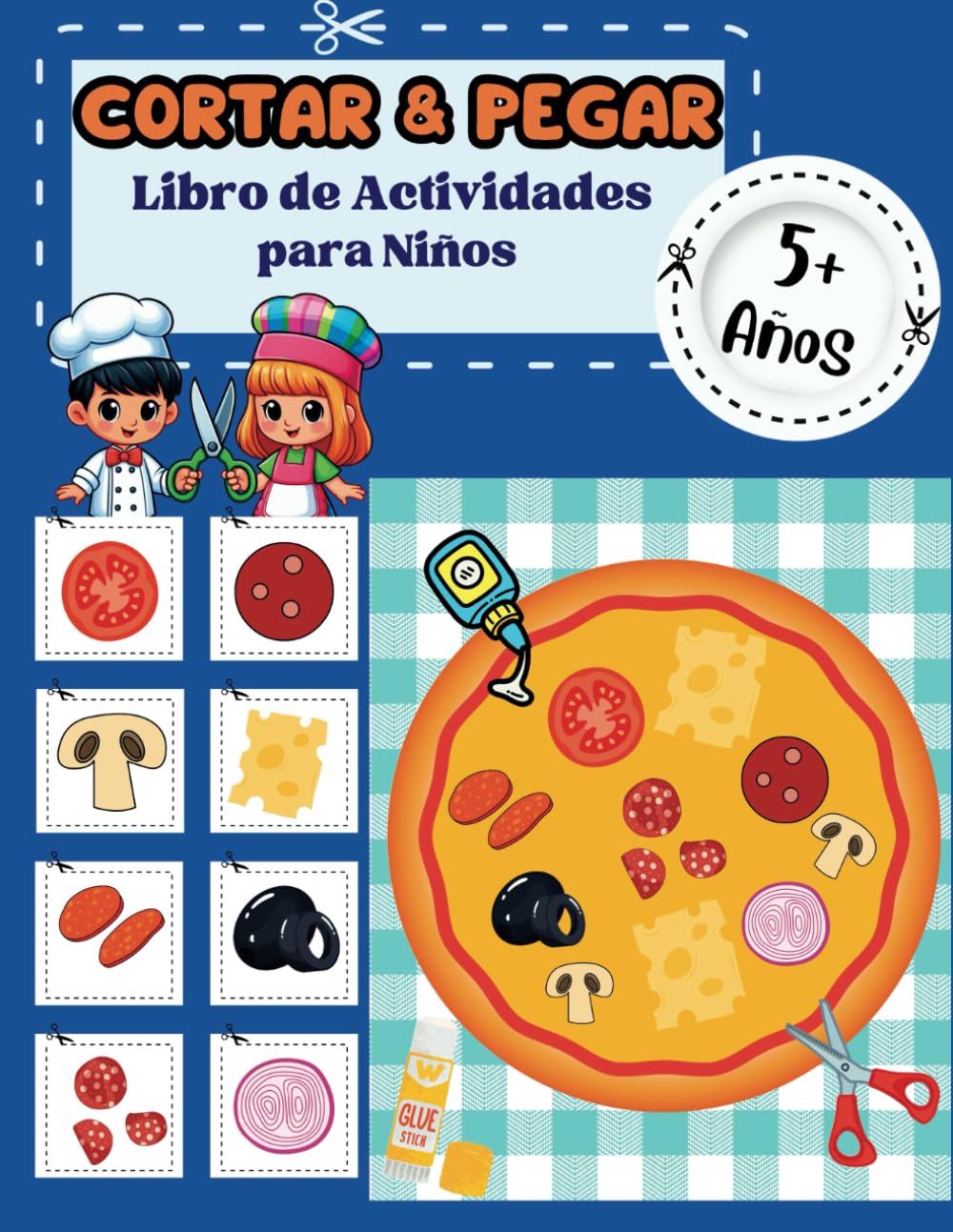 Libro: Cortar y Pegar Libro de Actividades para Niños 5+ Años: Aprender a Usar las Tijeras con 25 Proyectos sobre Comida (Cut and Paste Activity Books for Kids) (Spanish Edition)