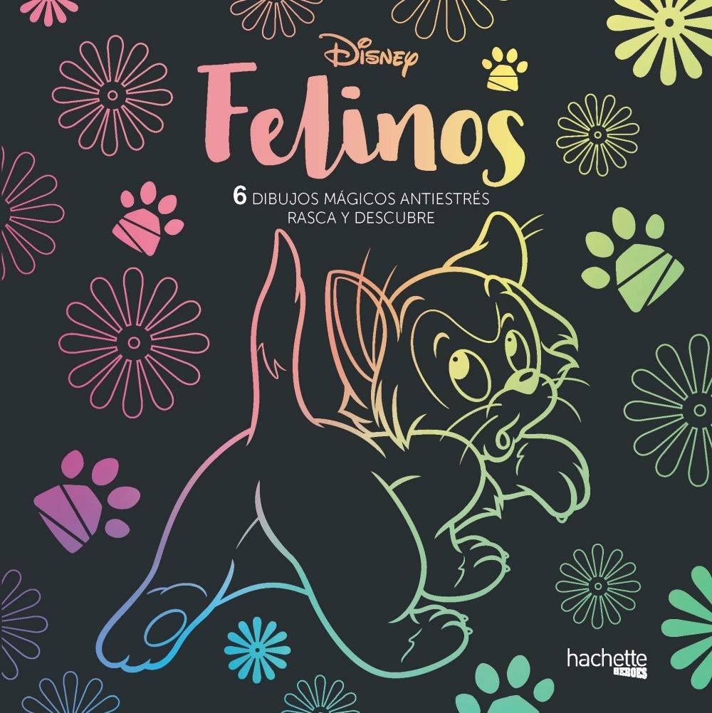 Libro: Arteterapia. Felinos Disney. 6 dibujos mágicos