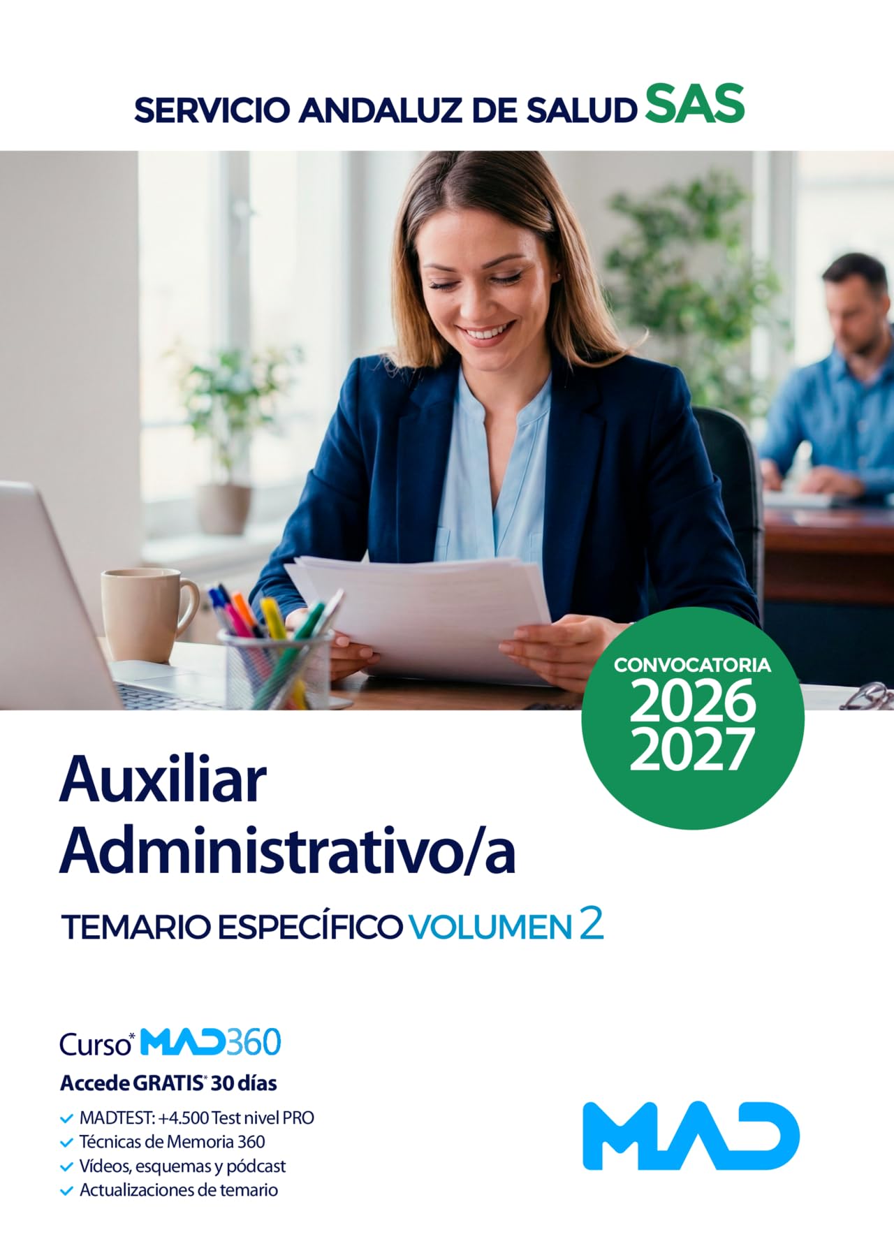 Libro: AUXILIAR ADMINISTRATIVO SAS 2026/27 TEMARIO 2
