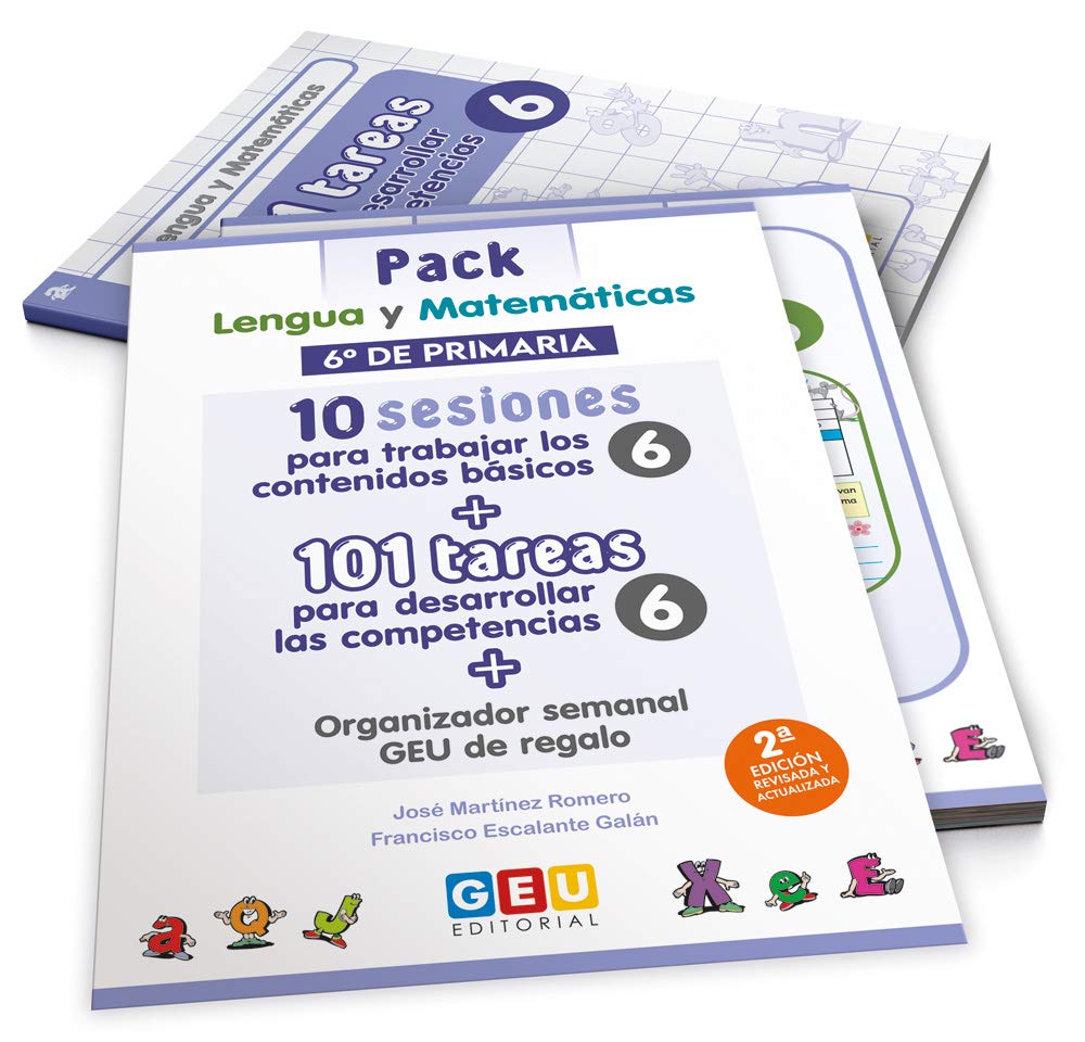 Libro: Pack Lengua y matemáticas 6º Primaria: 10 Sesiones Contenidos básicos y 101 Tareas para Desarrollo competencias | Editorial Geu
