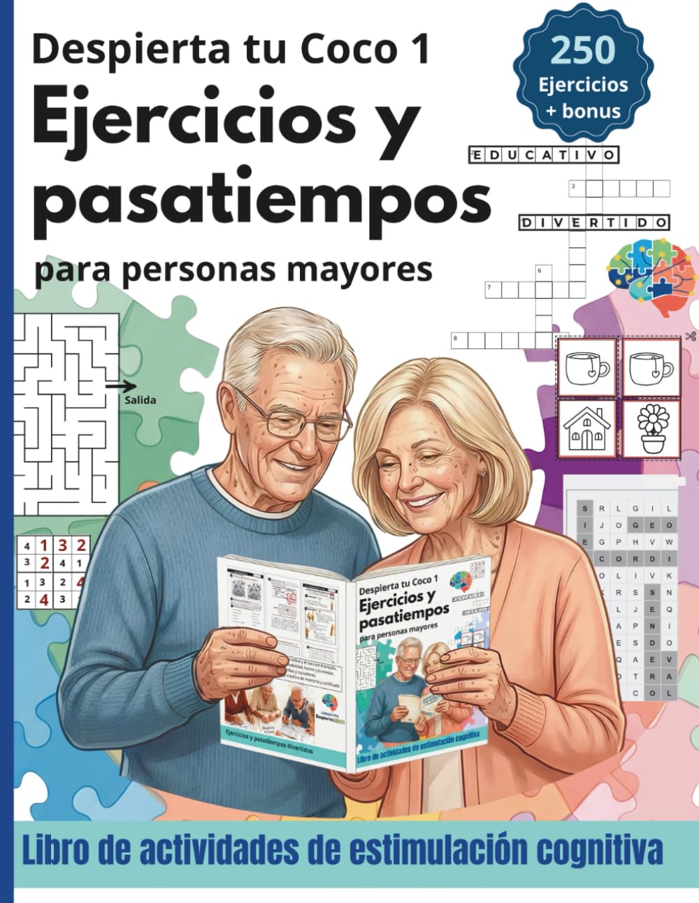 Libro: Despierta tu Coco 1 - Ejercicios y pasatiempos para personas mayores - Libro de actividades de estimulación cognitiva: Divertidas actividades y juegos para ejercitar la mente y la memoria