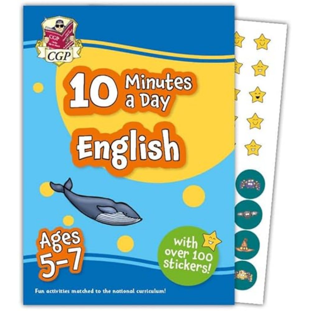 Libro: 10 Minutes a Day English for Ages 5-7 (with over 100 stickers) (CGP KS1 Activity Books and Cards)