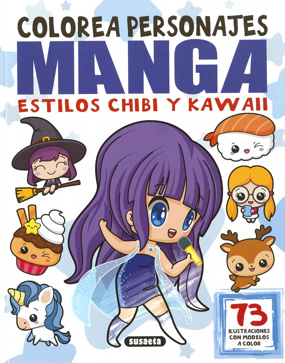 Libro: Colorea personajes manga estilos chibi y kawaii