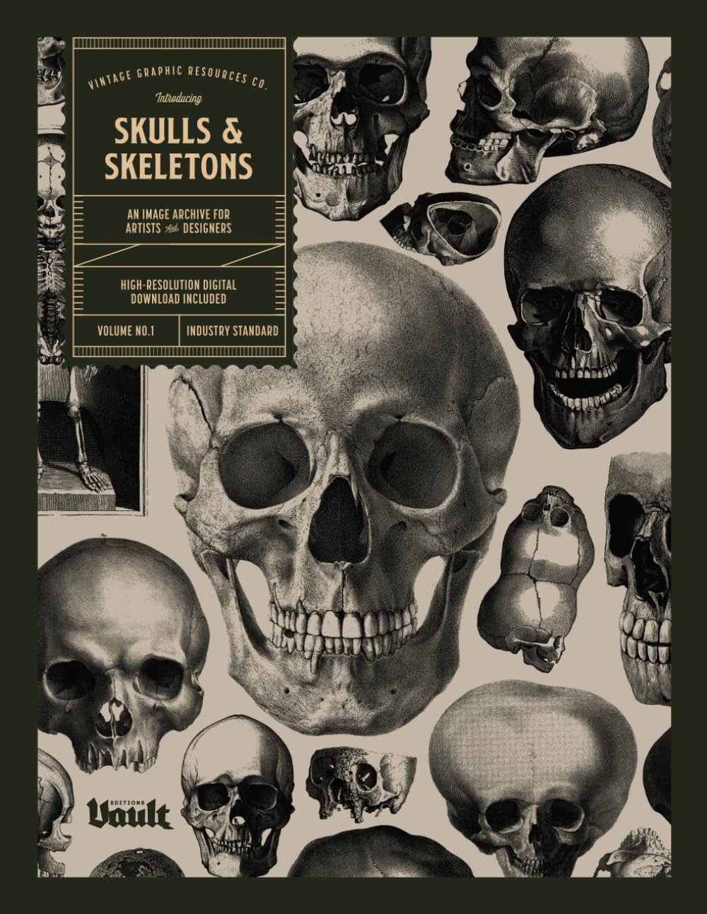 Skulls and Skeletons: An Image Archive and Anatomy Reference Book for Artists and Designers: An Image Archive and Anatomy Reference Book for Artists ... (Image Archive Series by Vault Editions)