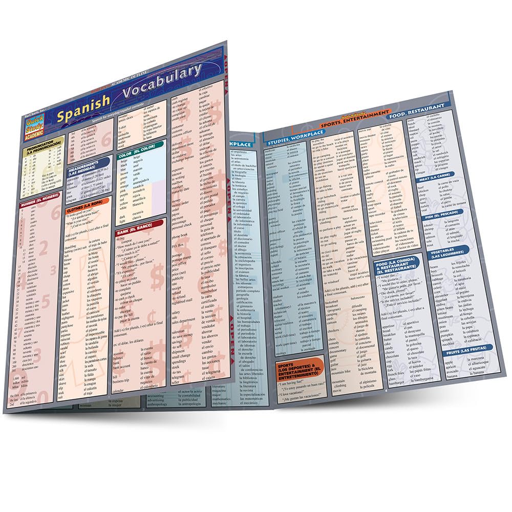 Libro: Spanish Vocabulary: a QuickStudy Laminated Reference Guide