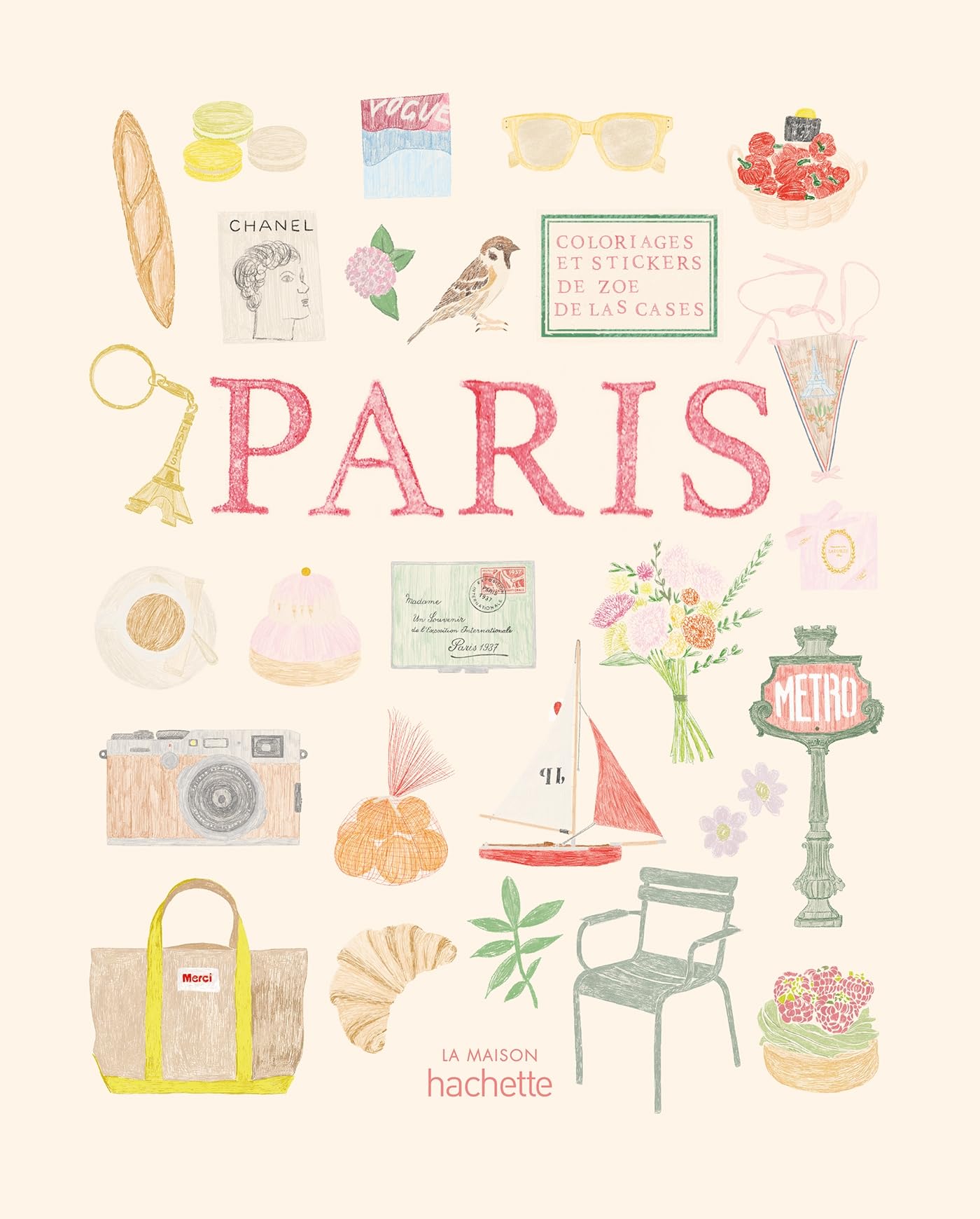 Libro: Carnet de coloriages et de stickers / Paris: Carnet de coloriages et de stickers de Zoé de Las Cases