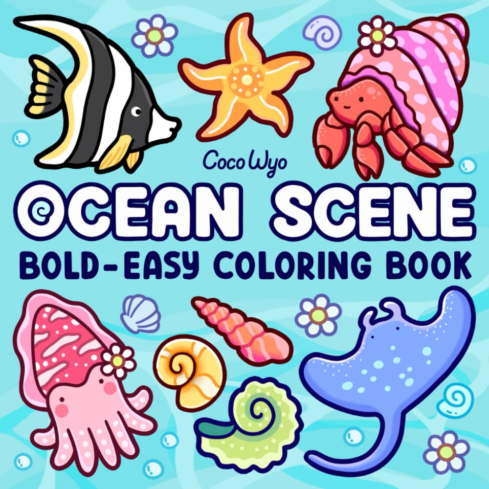 Libro: Ocean Scene: Coloring Book for Adults and Kids, Bold and Easy Designs for Relaxation with Sea Life (Bold & Easy Coloring)