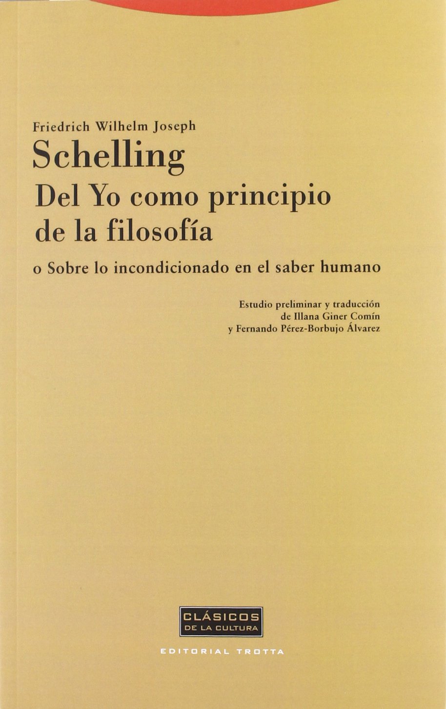 Libro: Del Yo como principio de la filosofía: o Sobre lo incondicionado en el saber humano