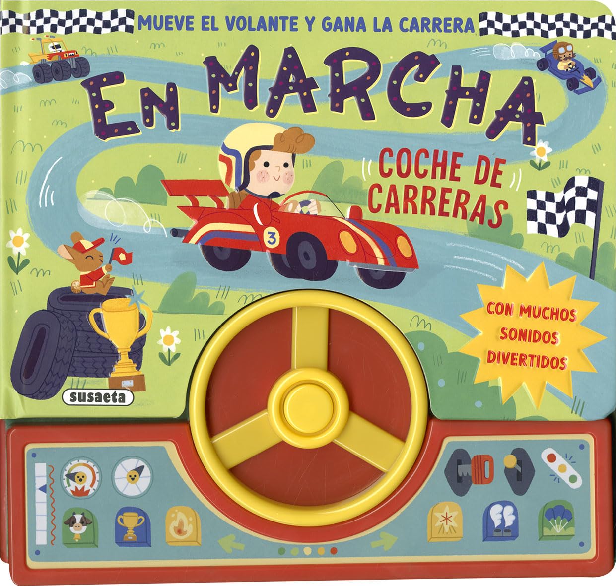 Libro: Susaeta - En marcha. Coche de carreras (Gira el volante)