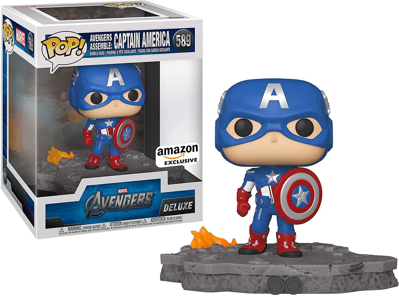 Funko Pop! Deluxe Marvel: Avengers Assemble Series - Captain America, Exclusivo Amazon, Figura 6 of 6