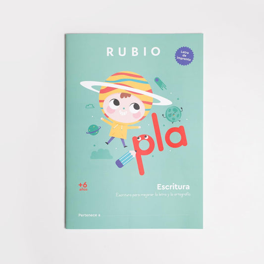 Escritura letra de imprenta, script +6 años | RUBIO | Escritura para mejorar la letra y la ortografía (Escritura con Letra de Imprenta RUBIO)