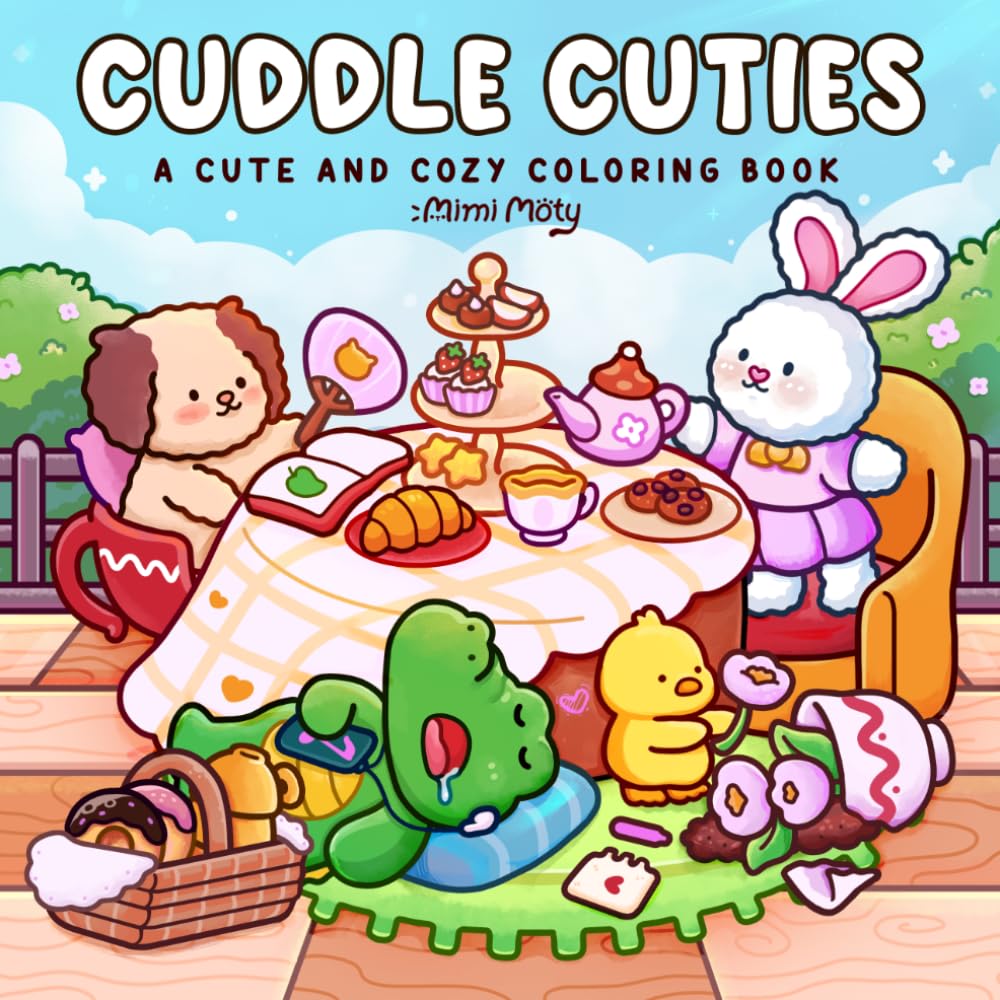Libro: Cuddle Cuties: Coloring Book for Adults and Teens Featuring Cozy Animal Friends in Cute and Funny Moments for Relaxation