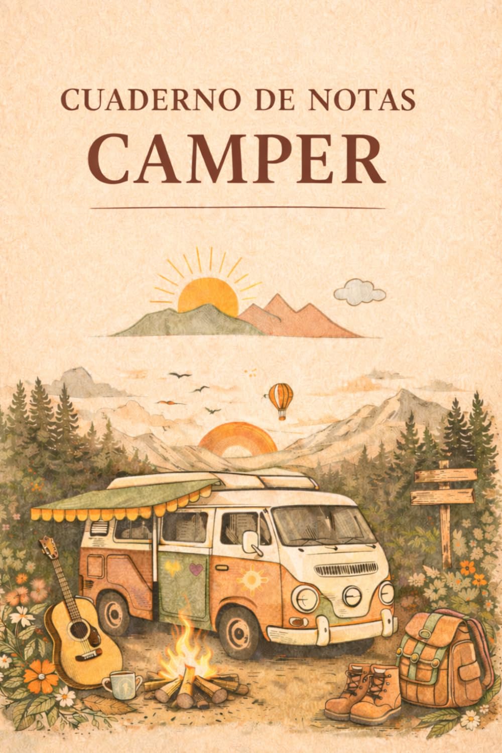 Libro: CUADERNO NOTAS CAMPER: Libreta de viaje en furgoneta para escribir rutas y recuerdos | Interior de cuadrícula | Colección Mundo Camper (Spanish Edition)