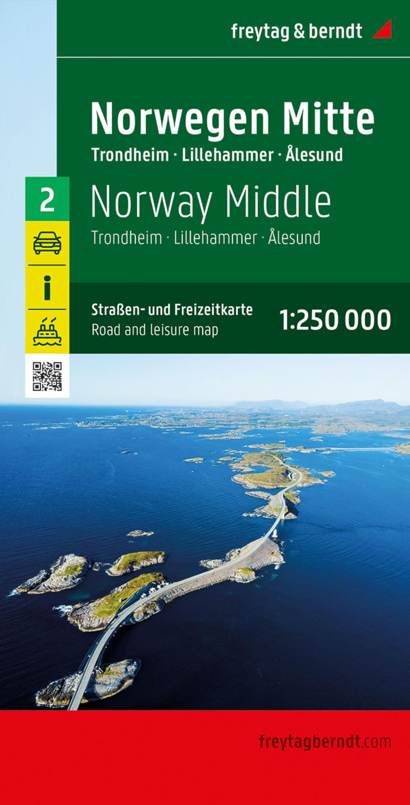 Libro: Norway center, road and leisure map 1:250,000