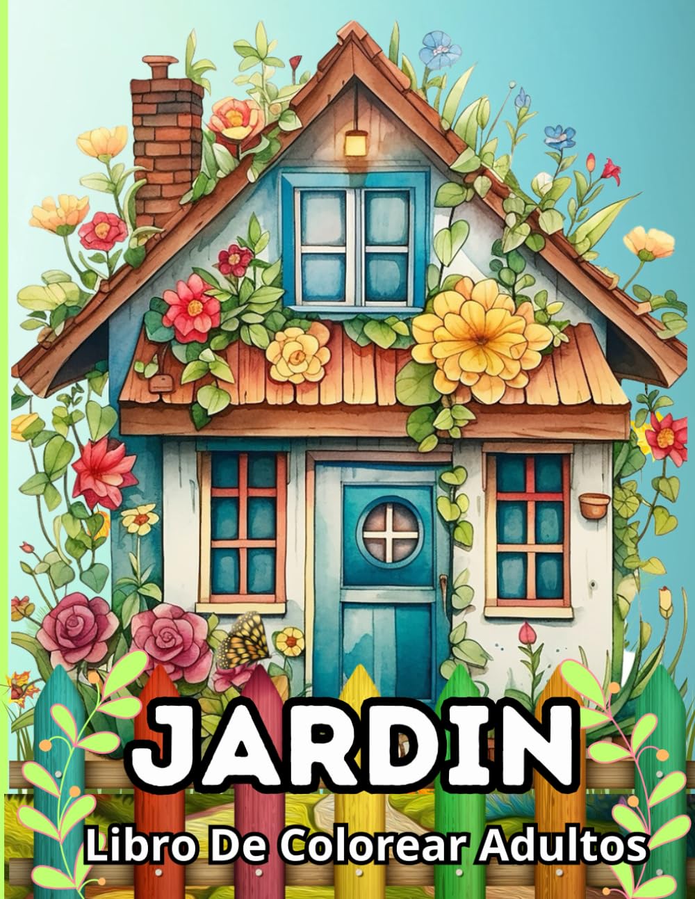 Libro: Jardín Libro De Colorear Adultos: 50 Motivos Con Hermosos Jardines, Escenas Rurales Y Paisajes Para Aliviar El Estrés Y Relajarse (Spanish Edition)