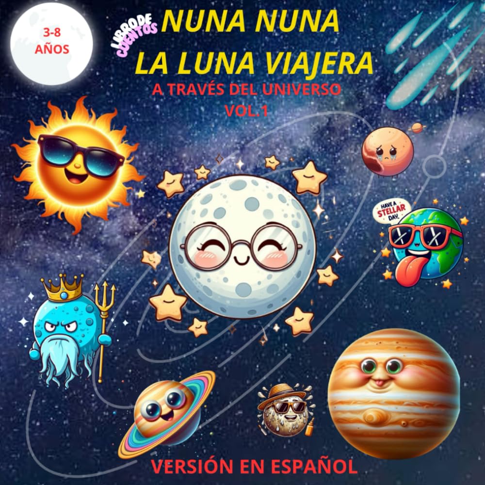 Libro De Cuentos Nuna Nuna La Luna Viajera Versión en Español 3-8: A Través del Universo. Vol 1