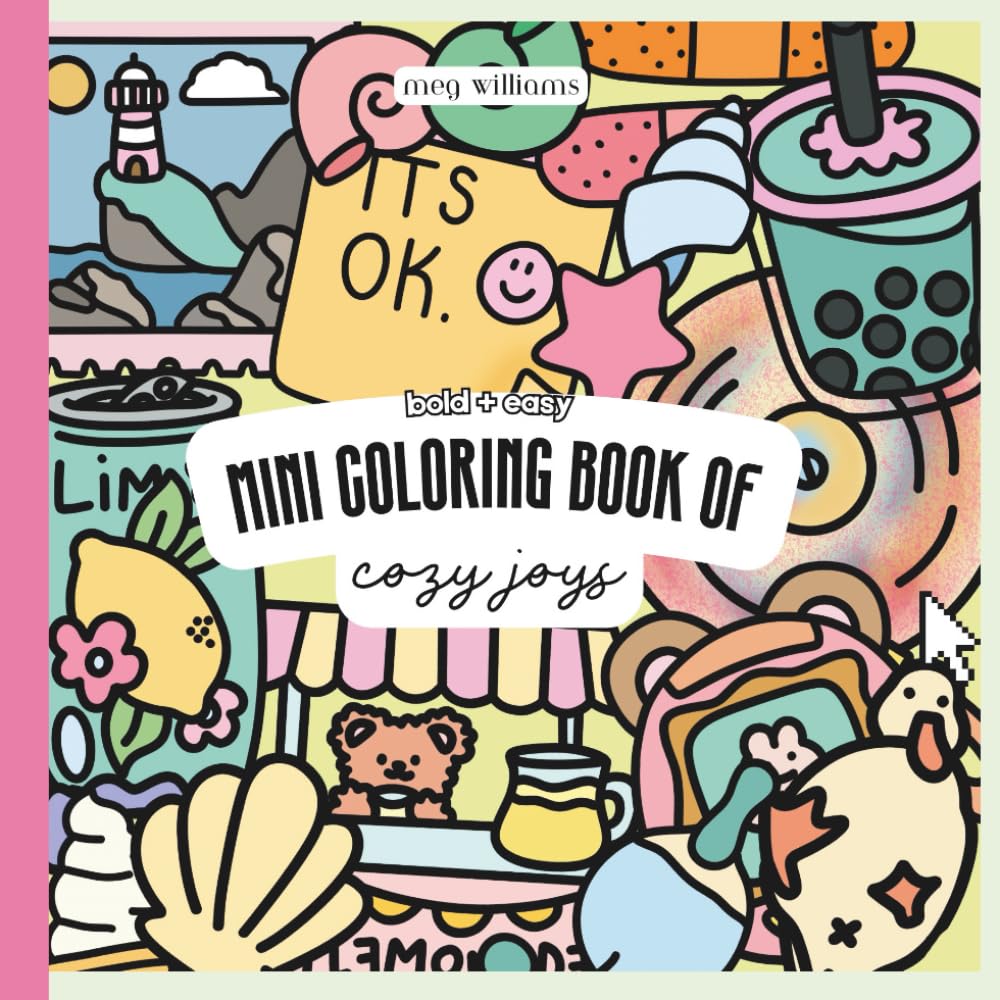 Libro: Mini Coloring Book of Cozy Joys: Bold & Easy Coloring for Relaxation: Joyful Scenes for Adults