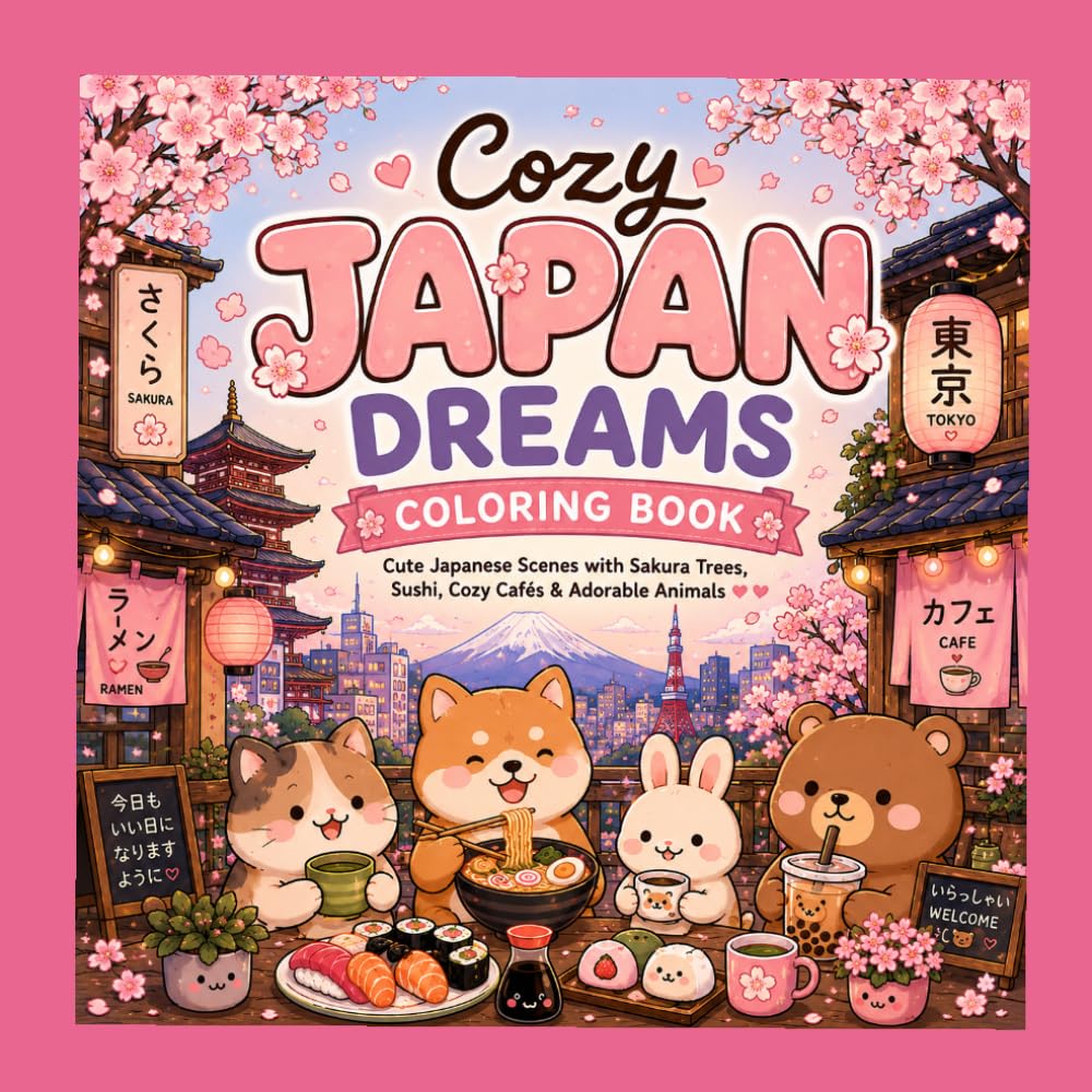 Libro: Cozy Japan Dreams Coloring Book (Spanish Edition)